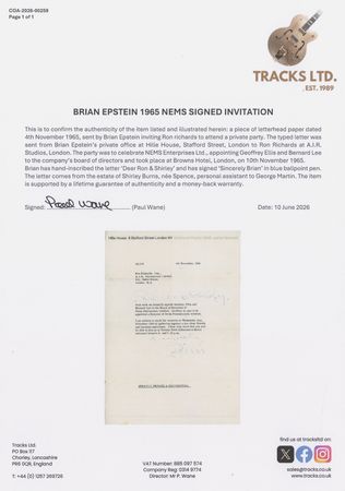 Lot #371 Beatles: Brian Epstein Typed Letter Signed - Image 2
