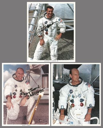 Lot #181 Apollo 12 (3) Signed Photographs