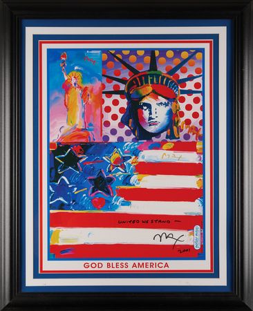 Lot #221 Peter Max Signed Print - 'God Bless