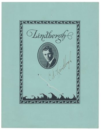 Lot #176 Charles Lindbergh Signed Program