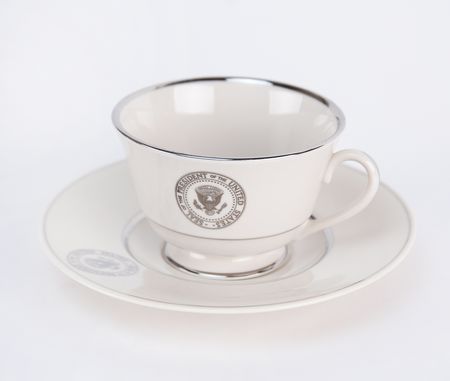 Lot #40 Lyndon B. Johnson and Richard Nixon White House China: Teacup and Saucer - Image 2