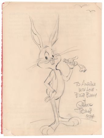 Lot #710 Chuck Jones Large Original Sketch of Bugs