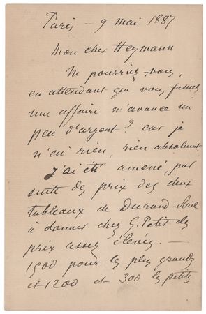 Lot #203 Camille Pissarro Autograph Letter Signed