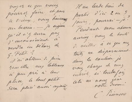 Lot #203 Camille Pissarro Autograph Letter Signed - “I have nothing, absolutely nothing” - Image 2