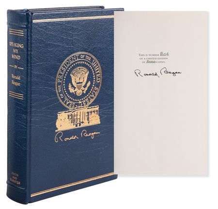 Lot #47 Ronald Reagan Signed Book - Speaking My Mind (Deluxe Ltd. Ed. #804/5000) - Image 2