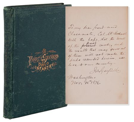 Lot #12 James A. Garfield Signed Book - The