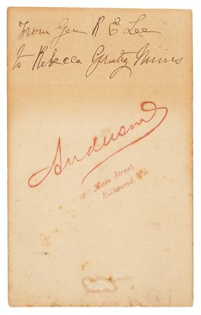 Lot #159 Robert E. Lee Signed Carte-de-Visite Photograph - Presented to a Member of Georgia's Prominent Minis Family - Image 2