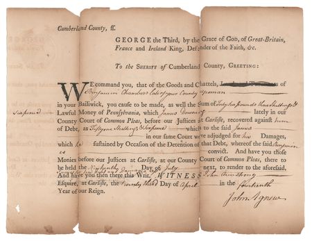 Lot #156 James Wilson Signed Colonial Pennsylvania