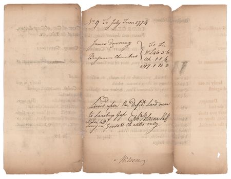 Lot #156 James Wilson Signed Colonial Pennsylvania Legal Document (1774) - Image 2