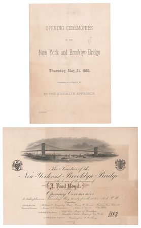 Lot #209 Brooklyn Bridge 1883 Opening Ceremonies