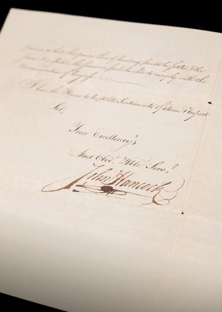 Lot #72 John Hancock Letter Signed as