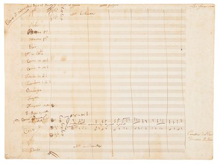 Lot #338 Vincenzo Bellini Handwritten Musical