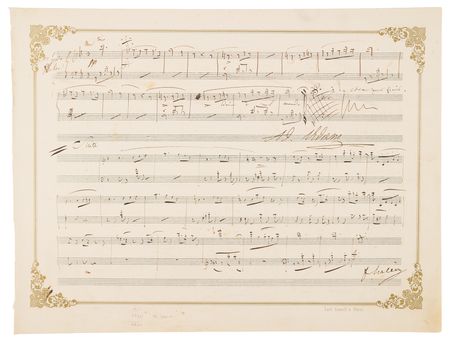 Lot #340 Hector Berlioz Autograph Musical Quotation Signed - 
