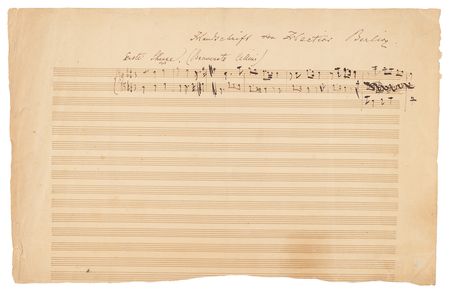 Lot #341 Hector Berlioz Handwritten Musical