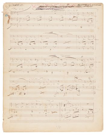 Lot #346 Léo Delibes Autograph Musical Manuscript