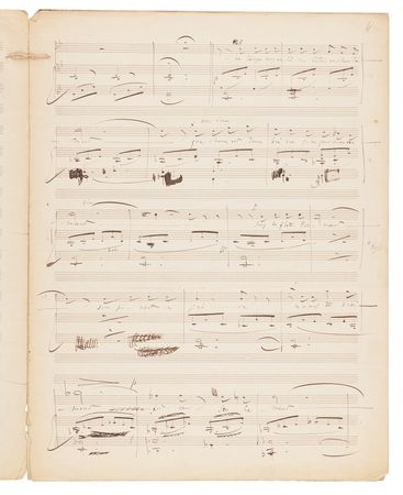 Lot #346 Léo Delibes Autograph Musical Manuscript Signed for “Que l’heure est donc brève” - Image 2