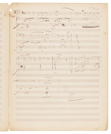 Lot #346 Léo Delibes Autograph Musical Manuscript Signed for “Que l’heure est donc brève” - Image 3