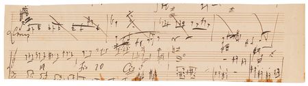 Lot #347 Antonín Dvořák Handwritten Musical Manuscript Draft Fragment from His Eighth Symphony - Image 2