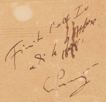 Lot #354 Giacomo Puccini Autograph Musical Manuscript Sketchleaf for Tosca - A Working Draft from Scarpia’s Sinister Monologue - Image 2