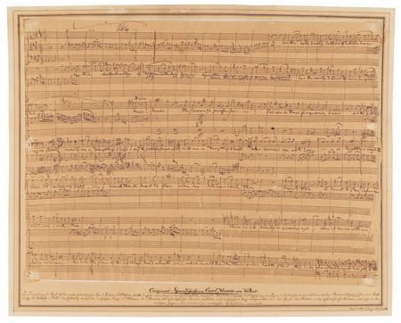 Lot #366 Carl Maria von Weber Handwritten Musical