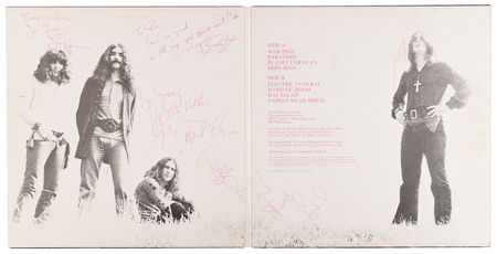 Lot #375 Black Sabbath Multi-Signed (5) Album -