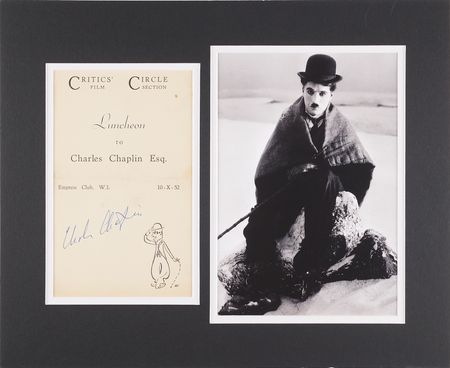 Lot #509 Charlie Chaplin Signed Critics' Circle