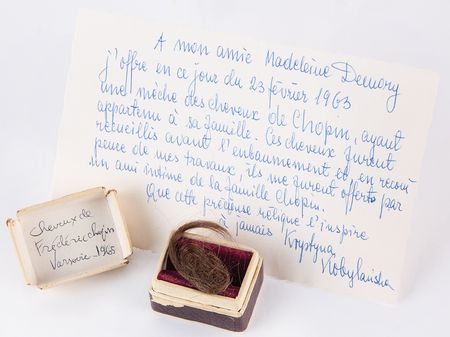 Lot #345 Frédéric Chopin Lock of Hair Preserved by