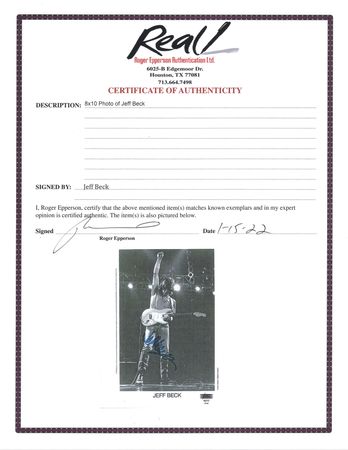 Lot #409 Jeff Beck Signed Photograph - Image 2