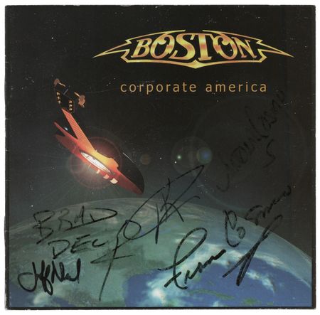 Lot #411 Boston Signed CD Booklet - Corporate America - Image 1