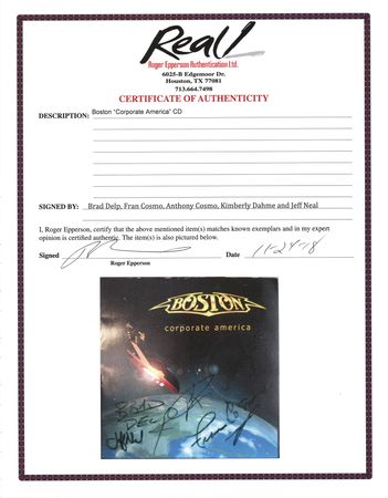 Lot #411 Boston Signed CD Booklet - Corporate America - Image 2