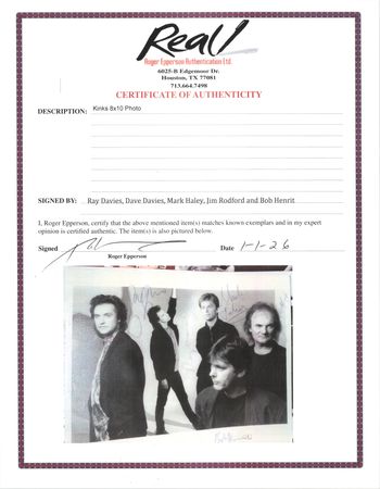 Lot #451 The Kinks Signed Photograph - Image 2