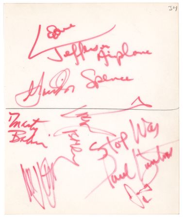 Lot #449 Jefferson Airplane Signatures - Image 1