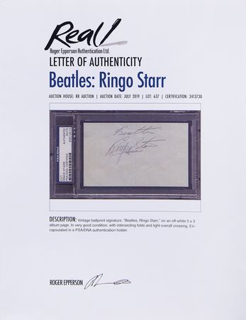 Lot #408 Beatles: Ringo Starr Signature - Image 2