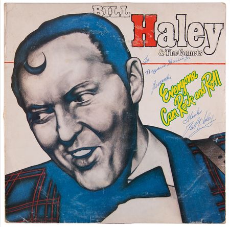 Lot #443 Bill Haley Signed Album - Everyone Can Rock and Roll - Image 1