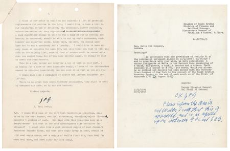 Lot #134 J. Paul Getty (2) Typed Letters Signed