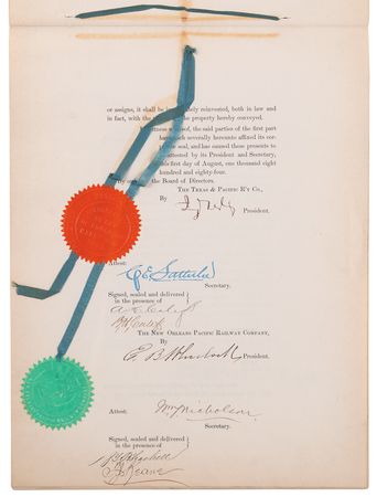 Lot #136 Jay Gould Twice-Signed Document - Texas