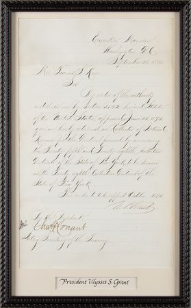 Lot #11 U. S. Grant Letter Signed as President,