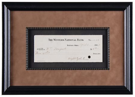 Lot #173 Wilbur Wright Signed Check for the Wright