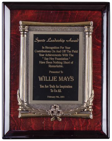 Lot #574 Willie Mays Sports Leadership Award