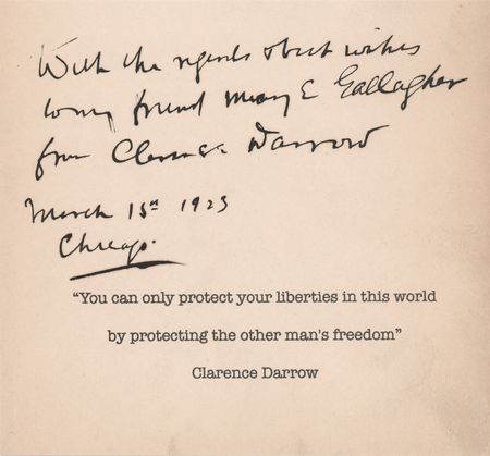 Lot #127 Clarence Darrow Signature