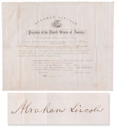 Lot #8 Abraham Lincoln Document Signed as
