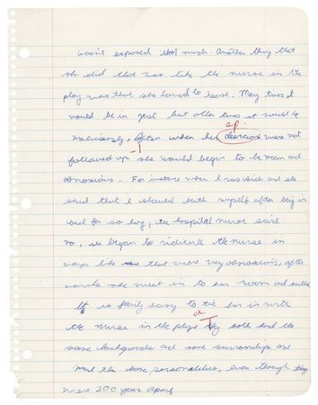 Lot #16 John F. Kennedy, Jr. Autograph Manuscript Signed - Middle School Essay on Romeo and Juliet and His White House Nanny (1974-75) - Image 3