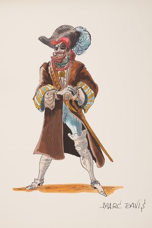 Lot #641 Haunted Mansion ride concept painting of Captain Bartholomew Gore by Marc Davis - Image 1