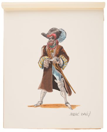 Lot #641 Haunted Mansion ride concept painting of Captain Bartholomew Gore by Marc Davis - Image 2