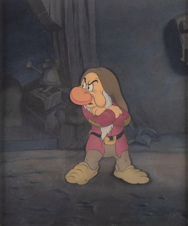 Lot #608 Grumpy production cel and production