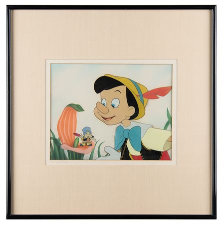 Lot #627 Pinocchio and Jiminy Cricket production cels from Pinocchio - Image 2