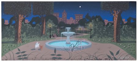Lot #657 Eyvind Earle panoramic concept painting