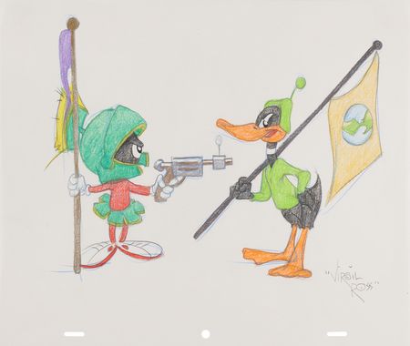 Lot #708 Virgil Ross Original Drawing of Daffy