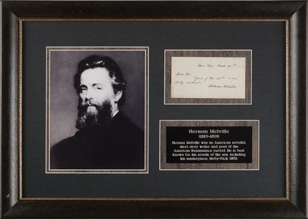 Lot #258 Herman Melville Autograph Note Signed,