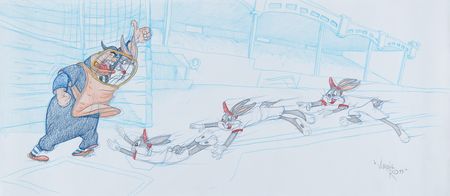 Lot #714 Virgil Ross Original Panoramic Drawing of